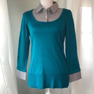 White House Black Market Sweater Built in Shirt